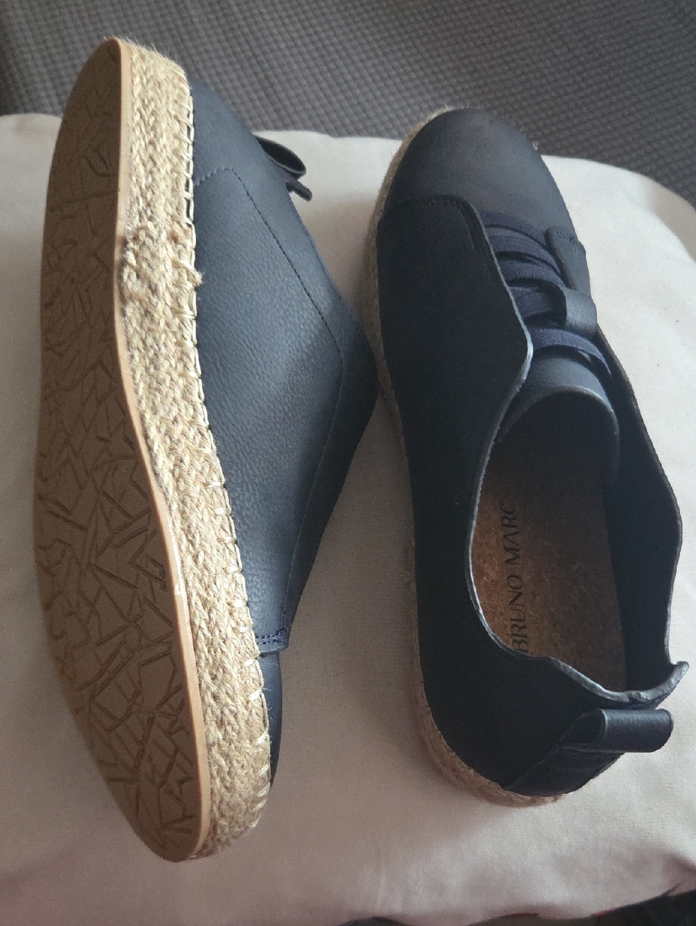 Bruno Marc Men's Casual Navy Espadrille-Style Sneakers